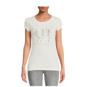 Feel Alive Skeleton Women's Short Sleeve Graphic Tee Size variety